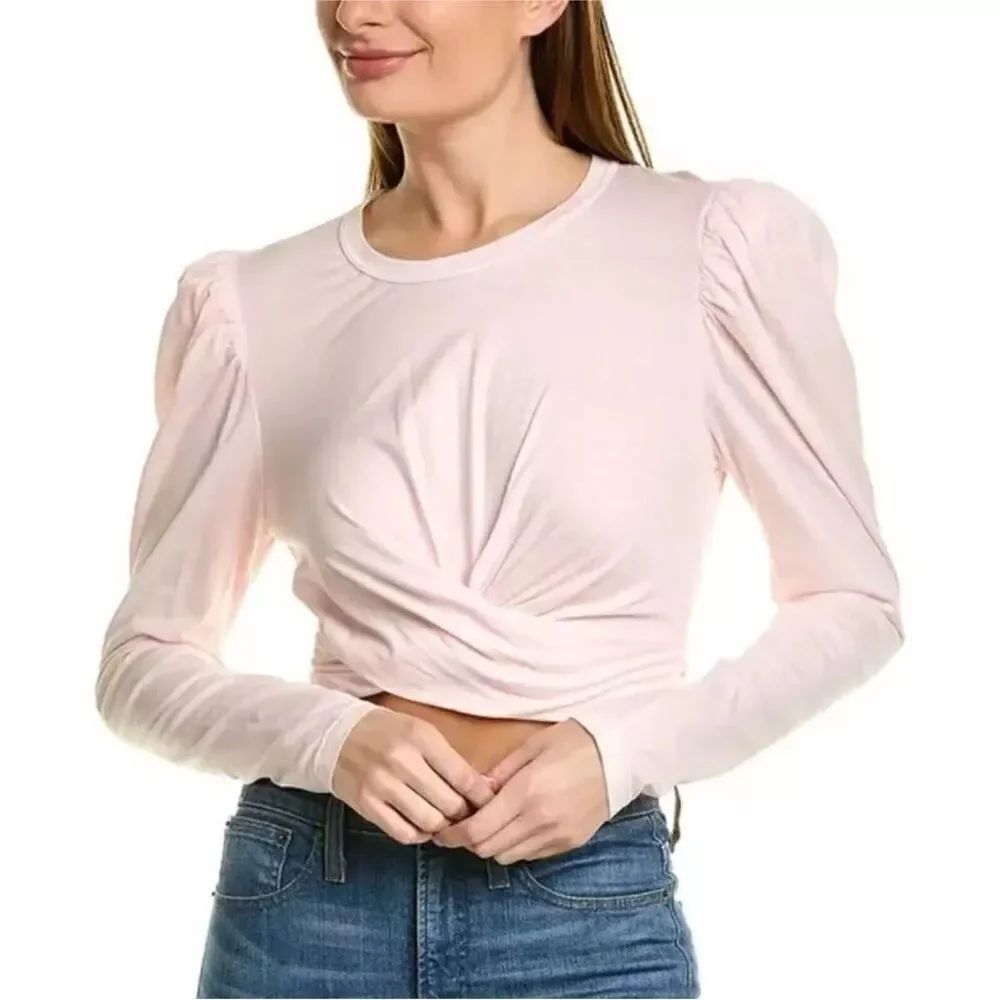 A.L.C. Baby pink color twist front long sleeve top, M